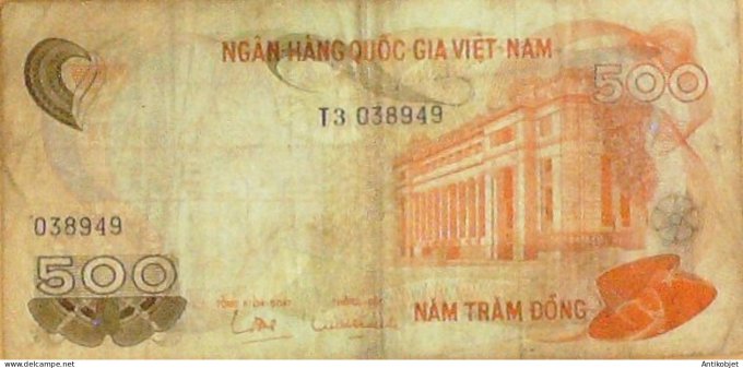 Billet de Banque Viet Nam 500 Dong P.28 1970