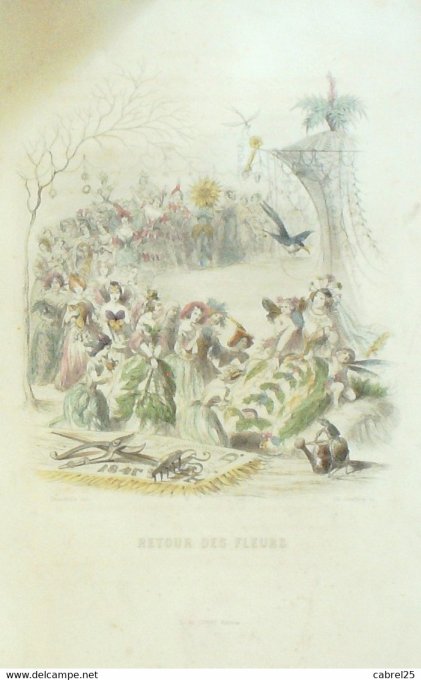 Grandville "Les Fleurs Animées" Retour Des Fleurs 1847