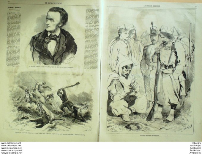 Le Monde illustré 1860 n°147 Pie IX Maroc Castillejos Napoléon III Italie Turin