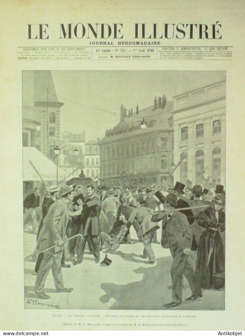 Le Monde illustré 1896 n°2053 Lille (59) Havre (76) Angleterre Buckingham Maud de Galles