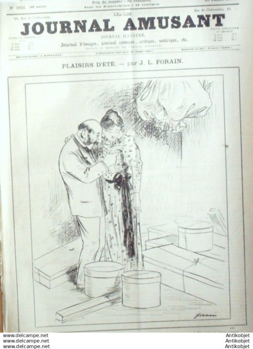 Le Journal Amusant 1891 # 1821 Aux environs par Mars Lee billard par Maurice Marais