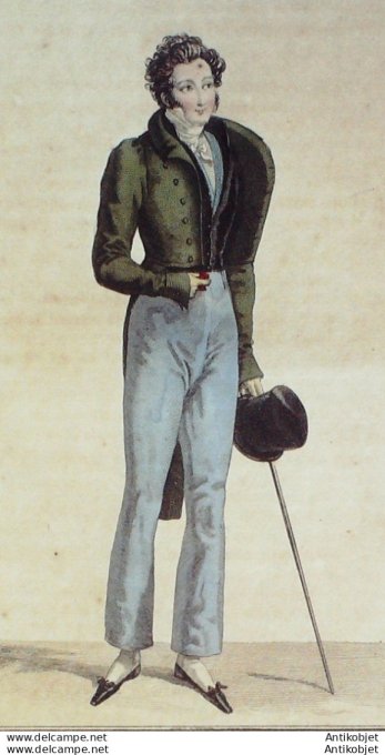 Costume Parisien 1818 # 1731 Gilet homme en moire à schall