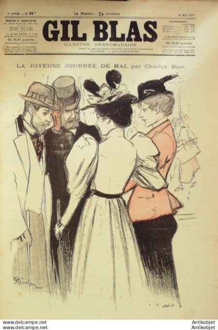 Gil Blas 1895 n°21 Charles BUET Marie KRYSINSKA Gaston RAINES Maurice MAGNE