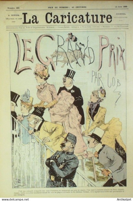 La Caricature 1885 #285 GP Job Figuier par Luque Henriot Trock