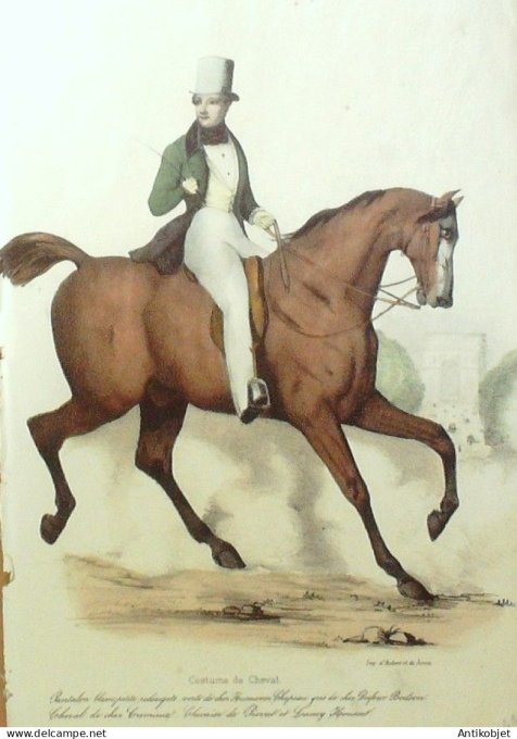 Gravure La mode 1836 # 499 (aquarelle old Fashion plate)