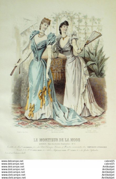 Gravure Mode Le Moniteur 1890 # 47 (Old Fashion plate)