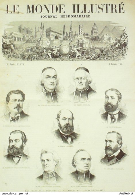 Le Monde illustré 1874 n°879 Le Havre (76) Tramways inauguration Russie St-Pétersbourg