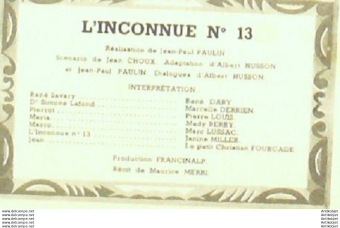 Mon Film 200 50-06-21 L'inconnue n°13 Rene Dary Pierre Louis