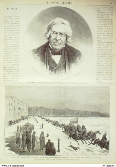 Le Monde illustré 1874 n°879 Le Havre (76) Tramways inauguration Russie St-Pétersbourg