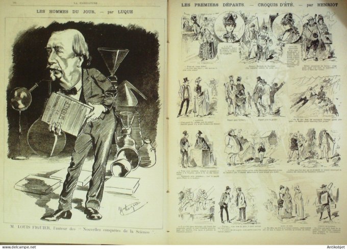 La Caricature 1885 #285 GP Job Figuier par Luque Henriot Trock