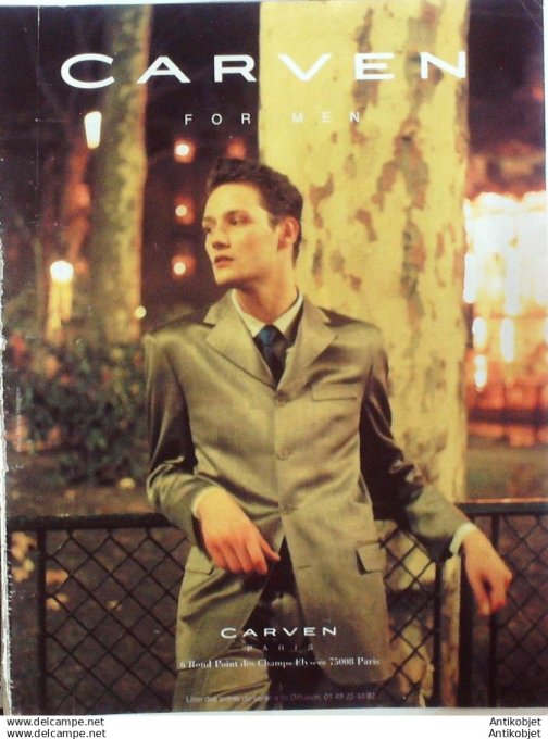 Publicite Cosmetique Carven For men 1991