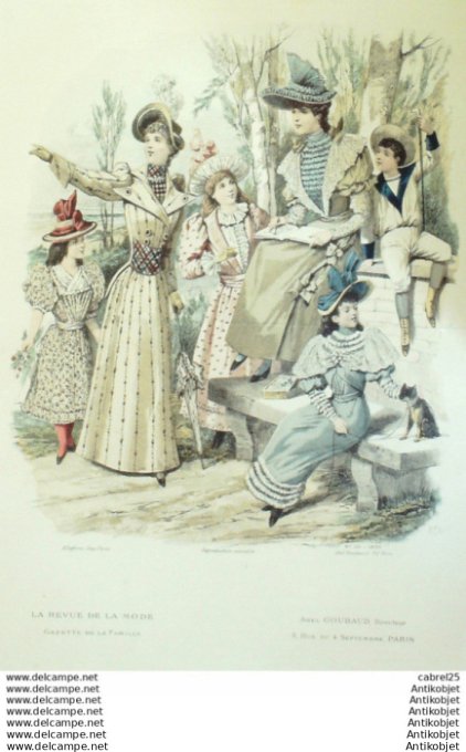 Gravure Mode La Gazette 1892 # 26 (Old Fashion plate)