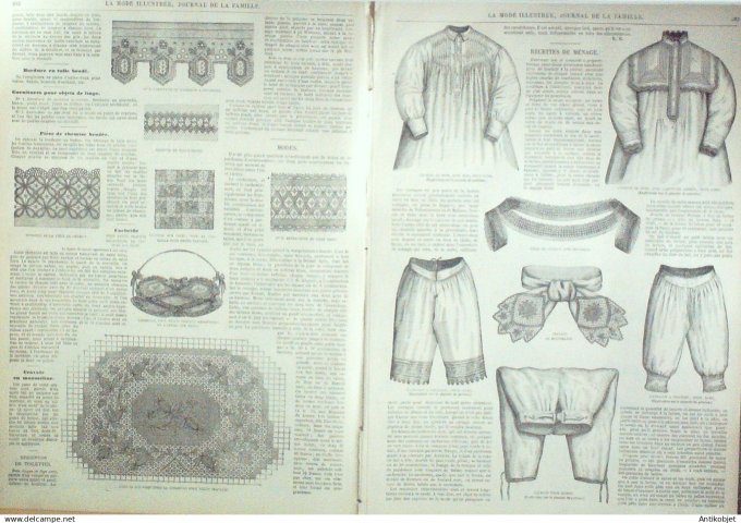 La Mode illustrée journal + gravure associée 1869 # 36
