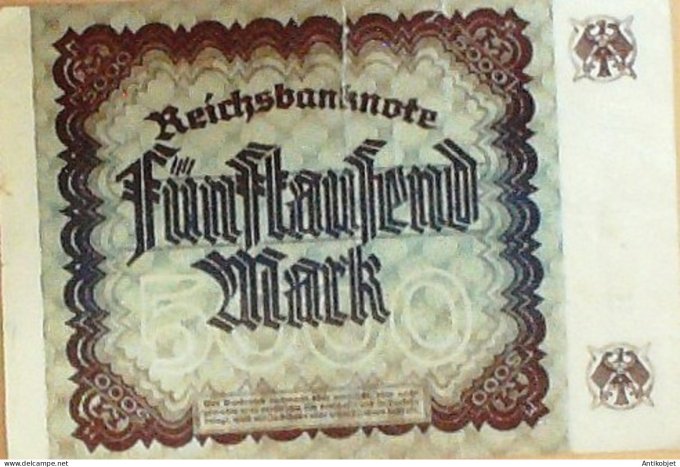 Billet de Banque Allemagne 5000 Mark P.081a Reichsbanknote 1922