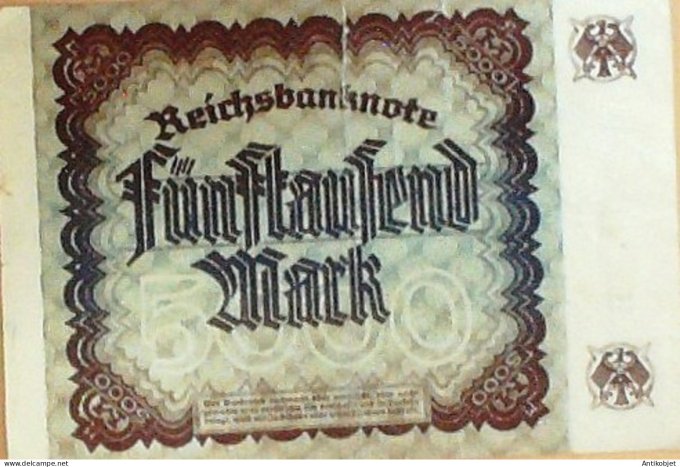 Billet de Banque Allemagne 5000 Mark P081a Reichsbanknote 1922
