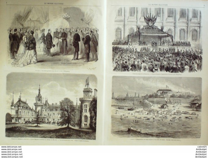 Le Monde illustré 1868 n°638 Beauvais (60) Chalons (51) Calais (62) Belgique Gand Poitiers (86) Veni