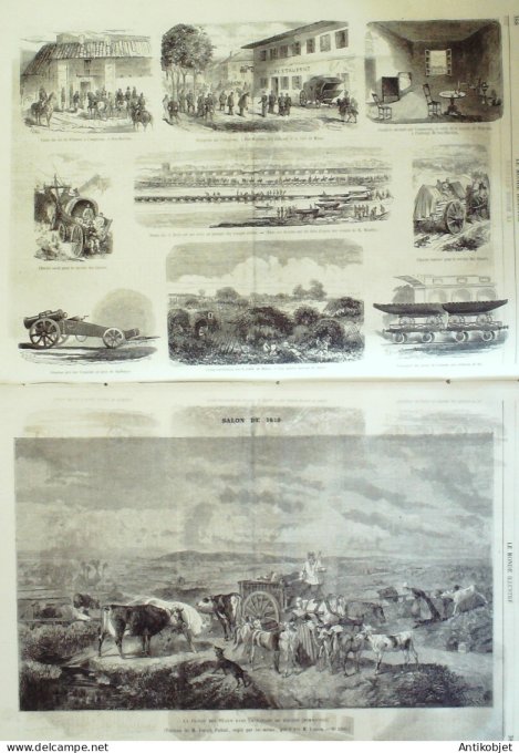 Le Monde illustré 1859 n°114 Touque (61) Italie Pont Buffalora Ponte-Nuovo Magenta