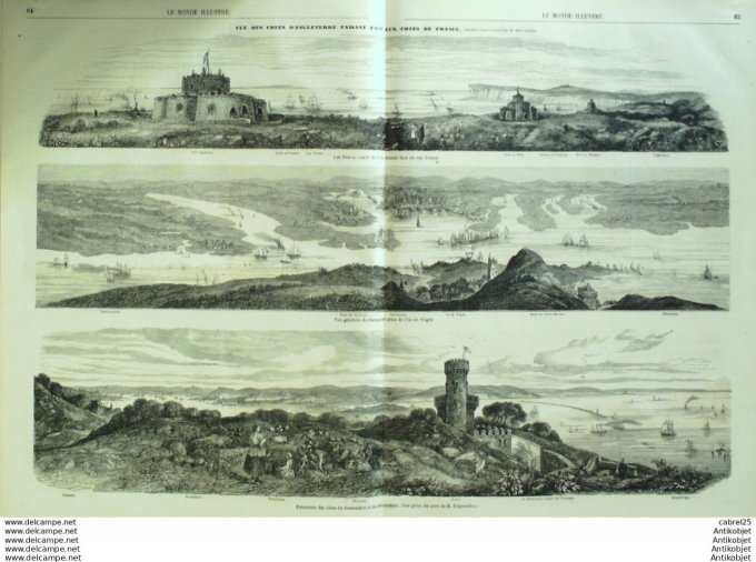 Le Monde illustré 1860 n°146 Angleterre Uniformes Hampshire Ile De Wight Doretshire Devonshire Cap G