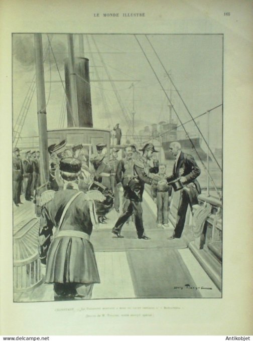 Le Monde illustré 1897 n°2109 Dunkerque (59) Pothuau St-Pétersbourg Troitsk Peterhof Peterhof Cronst