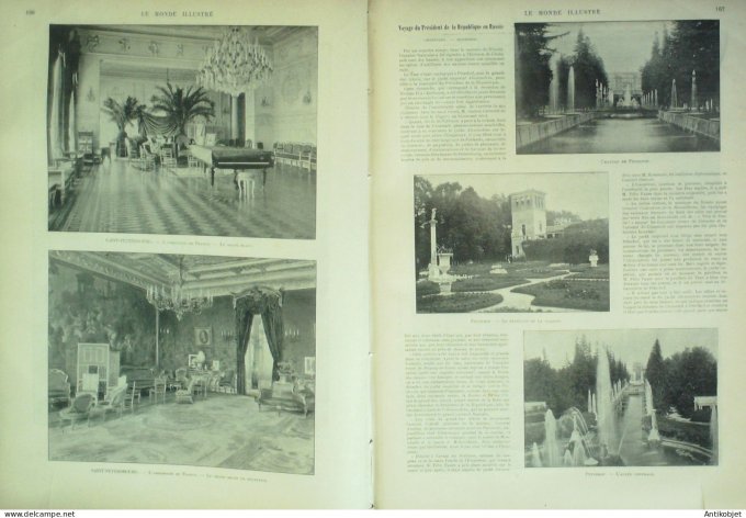 Le Monde illustré 1897 n°2109 Dunkerque (59) Pothuau St-Pétersbourg Troitsk Peterhof Peterhof Cronst