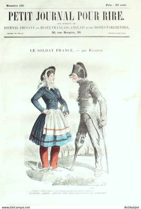 Petit journal pour Rire 1858 # 125 Le Soldat France Randon