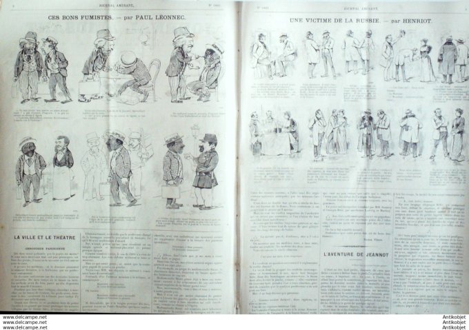 Le Journal Amusant 1891 # 1823 Paris qui danse par Stop En ballade par Mars Voyageurs par Luc