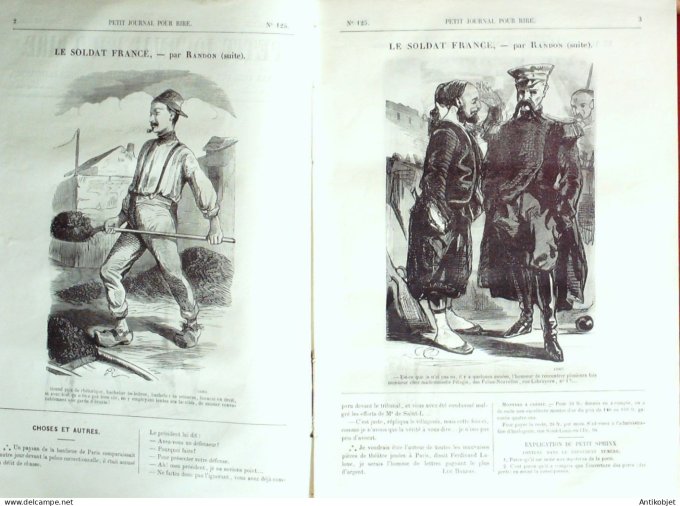 Petit journal pour Rire 1858 # 125 Le Soldat France Randon