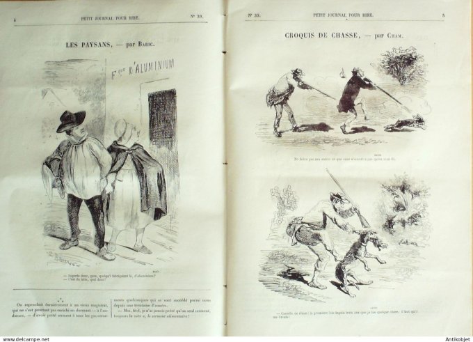 Petit journal pour Rire 1868 #   39 Croquis de chasse Cham