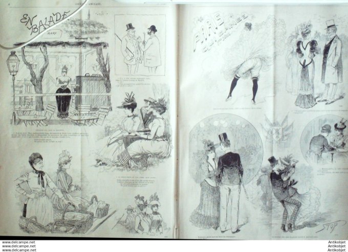 Le Journal Amusant 1891 # 1823 Paris qui danse par Stop En ballade par Mars Voyageurs par Luc
