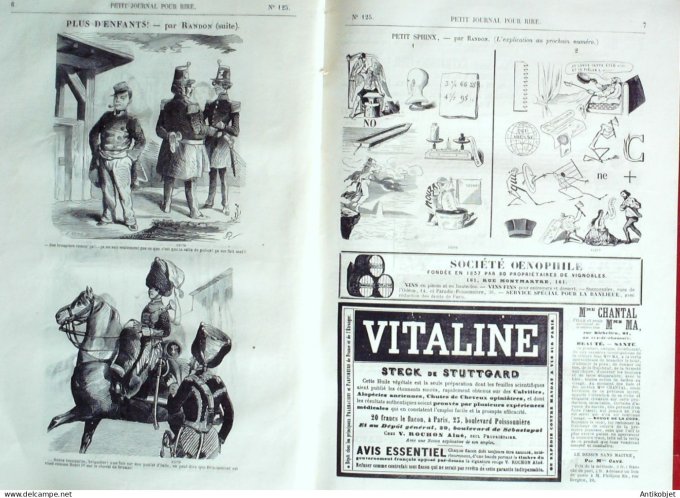 Petit journal pour Rire 1858 # 125 Le Soldat France Randon