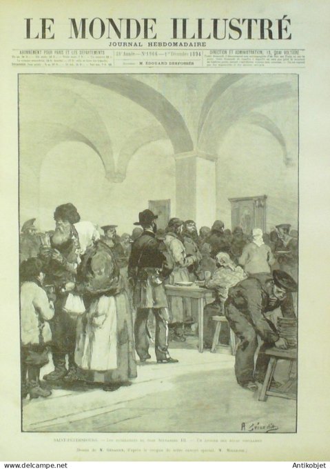 Le Monde illustré 1894 n°1966 Russie St-Pétersbourg Alexandre III Hongrie Bucarest