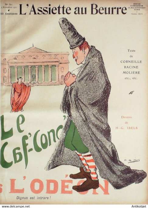 L'Assiette au beurre 1910 n°501 Le Caf-Conert à l'Odéon Ibels