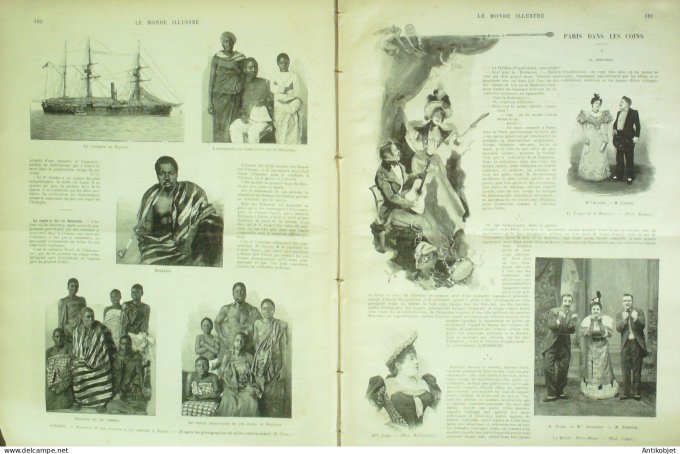 Le Monde illustré 1894 n°1930 Sénégal Dakar Roi Behanzin Russie chanteurs et musiciens