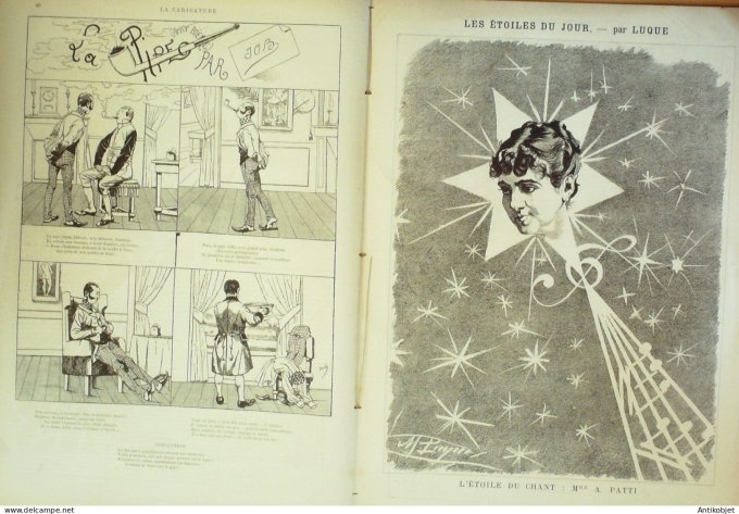 La Caricature 1886 #321 Costumes de Carnaval Draner Patti Par Luque Loys Job Trock