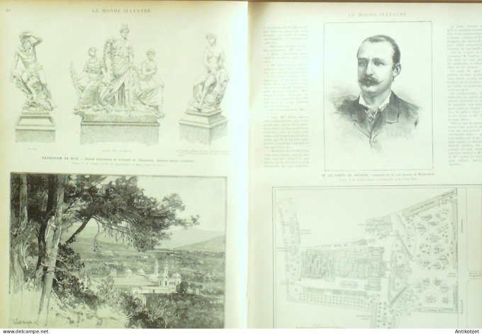 Le Monde illustré 1884 n°1402 Louis Leloir Nice (06) Monte-Carlo Rome Victor-Emmanuel