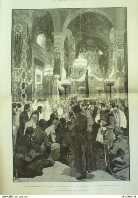 Le Monde illustré 1894 n°1966 Russie St-Pétersbourg Alexandre III Hongrie Bucarest