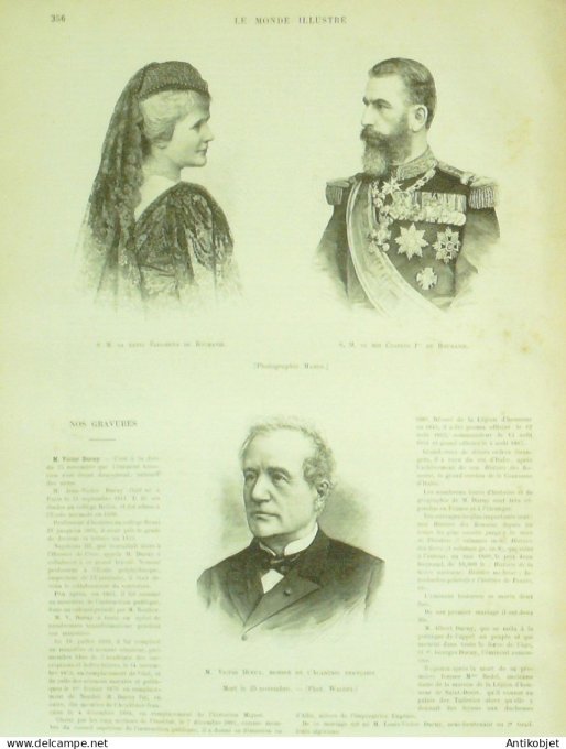 Le Monde illustré 1894 n°1966 Russie St-Pétersbourg Alexandre III Hongrie Bucarest
