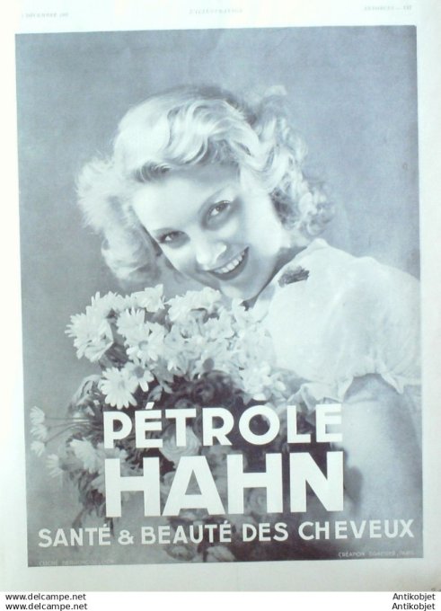Publicite Cosmetique Petrol Hann 1937
