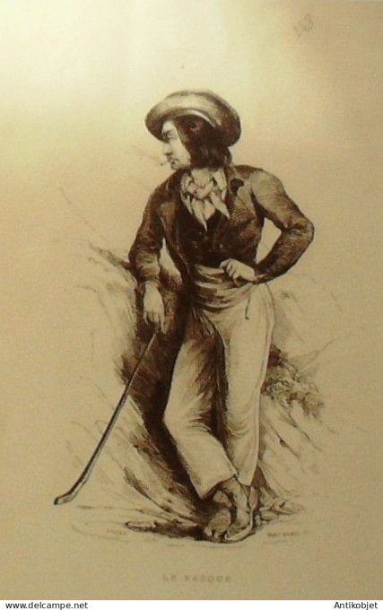 Occitanie Roussillon (66) Berger signé Montigneul XIXème