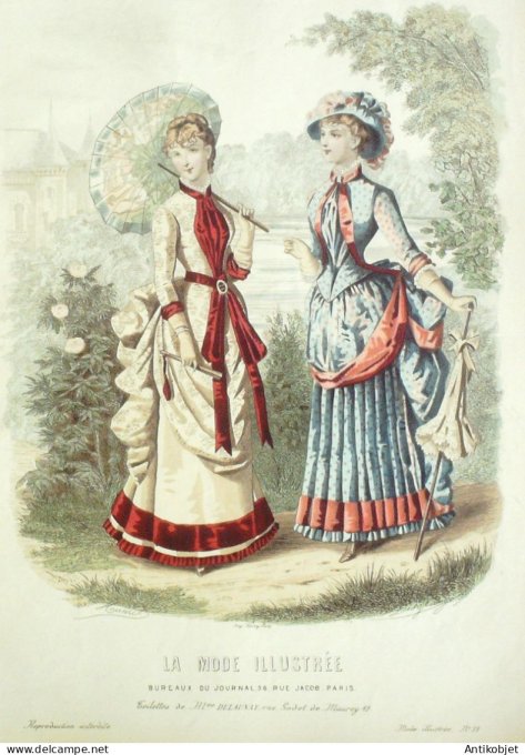 Gravure Mode illustree 1883 # 39 (Old Fashion plate)