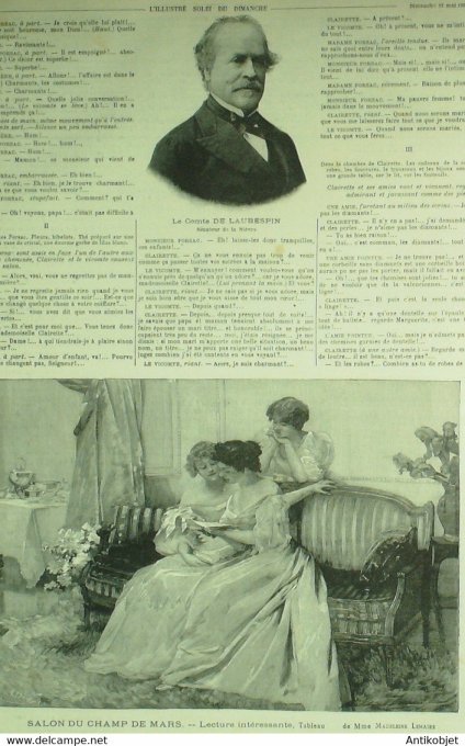 Soleil du Dimanche 1894 n°19 Comte Laubespin Fontainebleau (77)