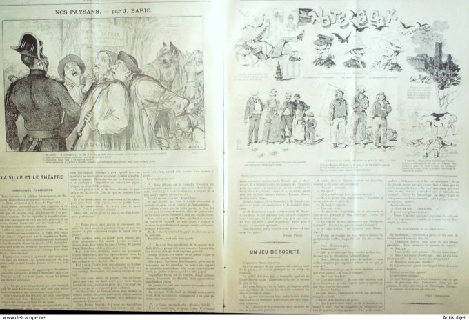 Le Journal Amusant 1890 n°1778 Notebook Italia Bella Parisiennes la cure de m X