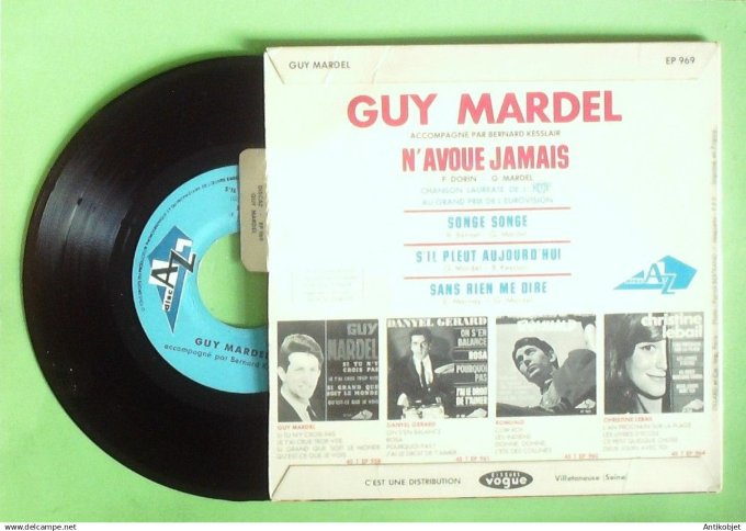 Mardel Guy 45T Ep N'avoue jamais (languette) 1965