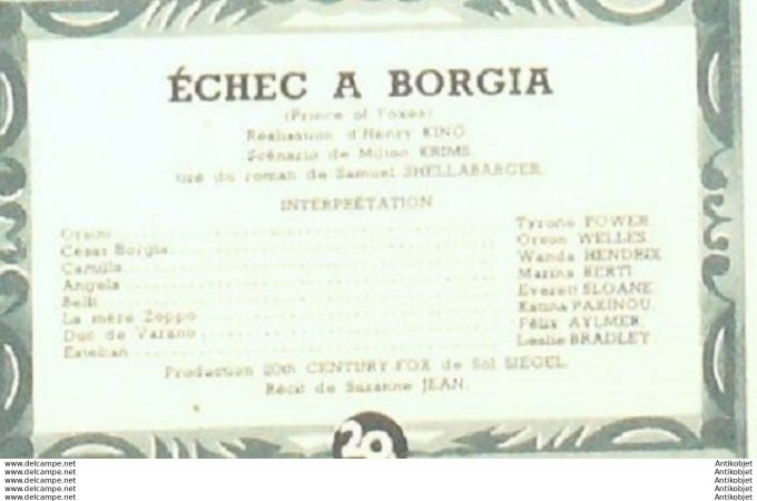 Mon Film 199 50-06-14 Echec a  Borgia Tyrone Power Orson Welles
