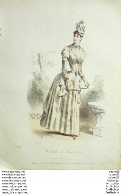 Gravure Mode Le Coquet 1888 # 14 (Old Fashion plate)