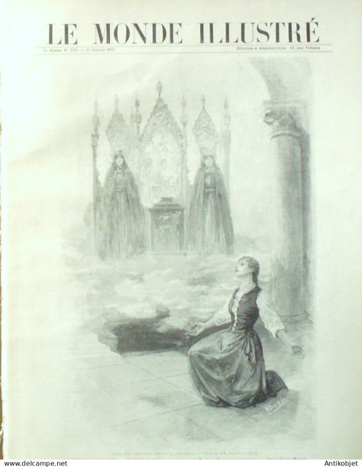 Le Monde illustré 1890 n°1711 Reims (51) Jeanne D'arc Portugal Dom Carlos Ier Belgique Bruxelles