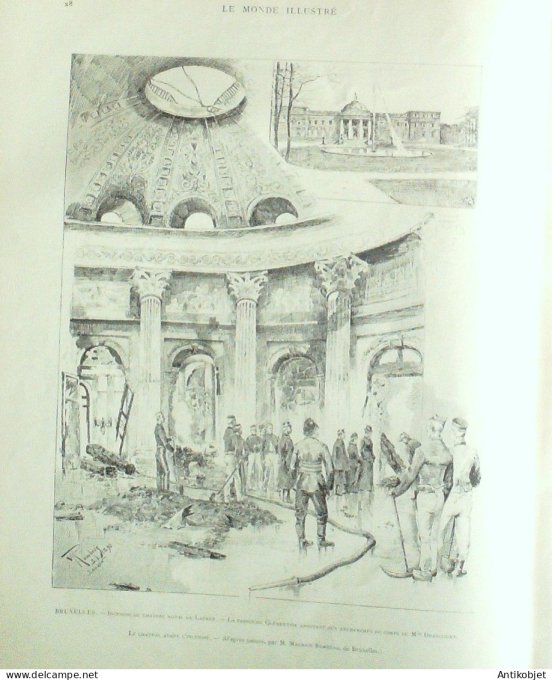 Le Monde illustré 1890 n°1711 Reims (51) Jeanne D'arc Portugal Dom Carlos Ier Belgique Bruxelles