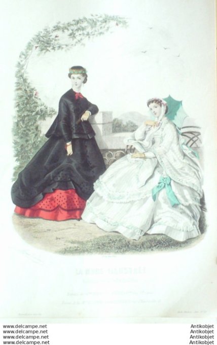 Gravure Mode illustree 1866 # 29 (Old Fashion plate)