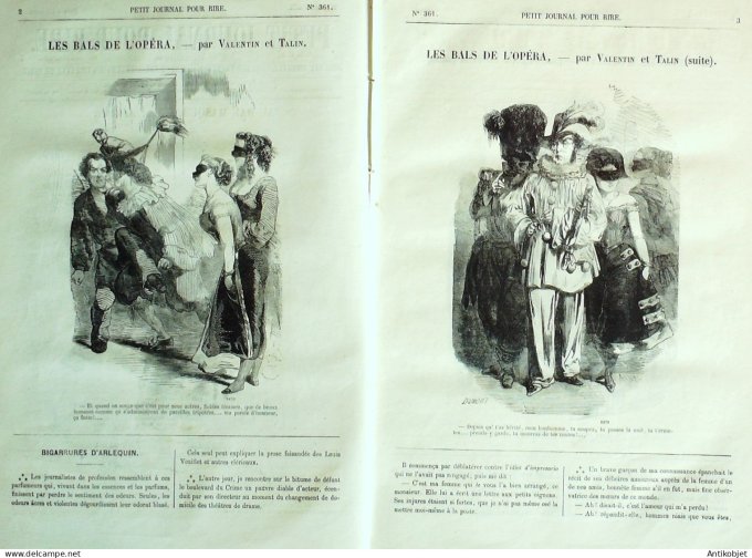 Petit journal pour Rire 1862 # 361 Les Bals de l'Opera Valentin & Talin