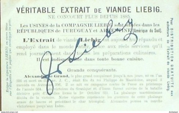 Chromo Liebig Sang  725 Grands Conquerants V (1903)